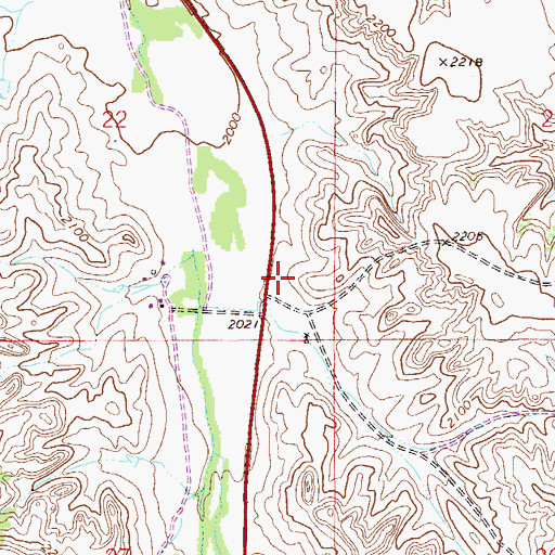 Topographic Map of 27N56E22DD__01 Well, MT