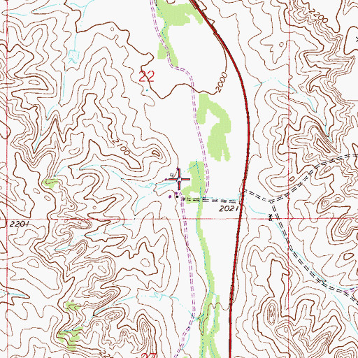 Topographic Map of 27N56E22DC__02 Well, MT
