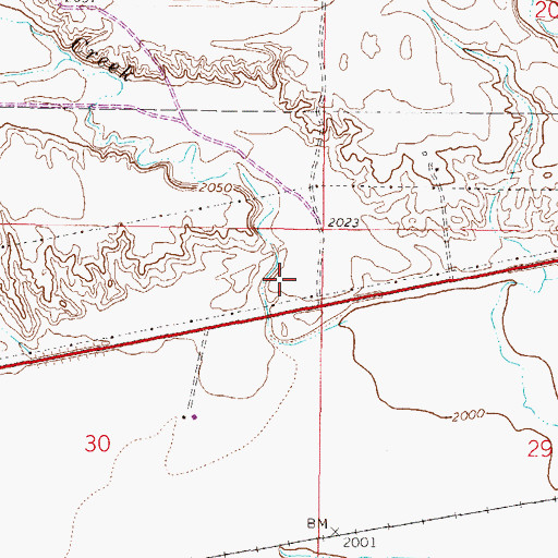 Topographic Map of 27N46E30AADB01 Well, MT