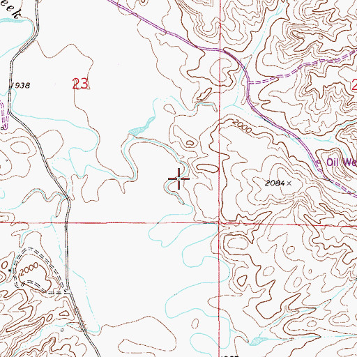 Topographic Map of 27N55E23DD__01 Well, MT