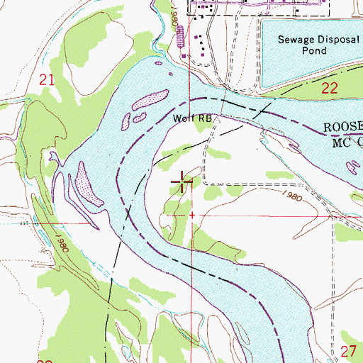 Topographic Map of 27N47E21DDDA01 Well, MT