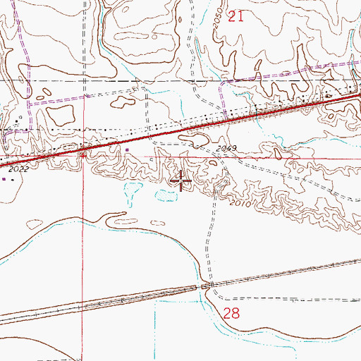 Topographic Map of 27N46E28BA__01 Well, MT