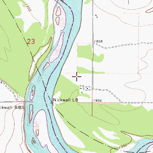 Topographic Map of 27N50E23DD__01 Well, MT