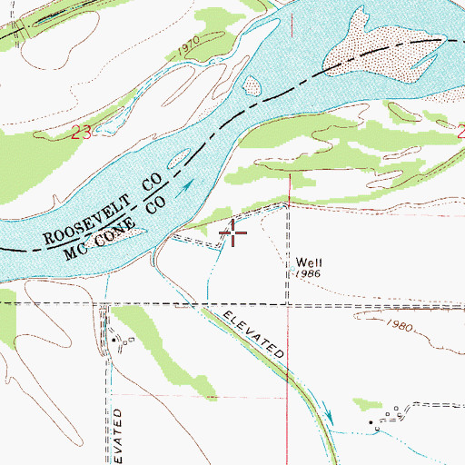 Topographic Map of 27N47E23DD__01 Well, MT