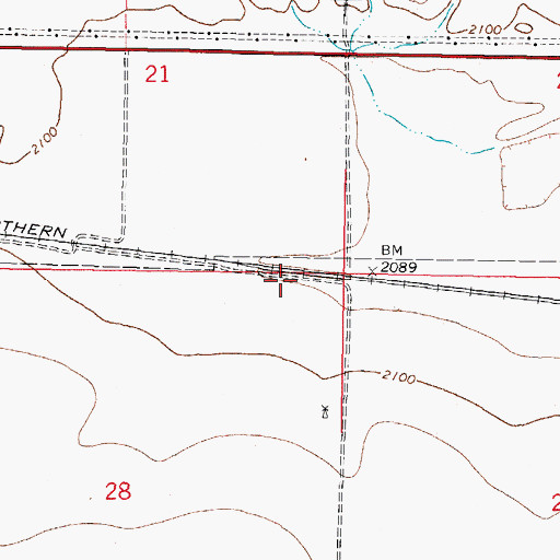 Topographic Map of 27N43E28AA__01 Well, MT