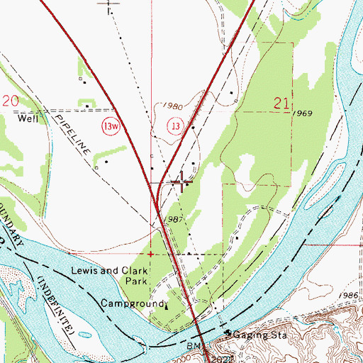 Topographic Map of 27N48E21CC__01 Well, MT