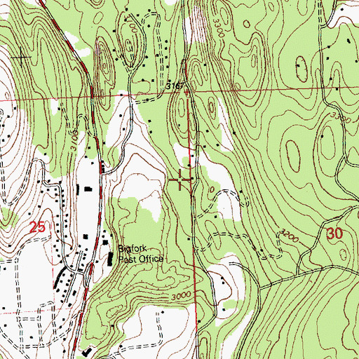 Topographic Map of 27N19W30BCBB01 Well, MT