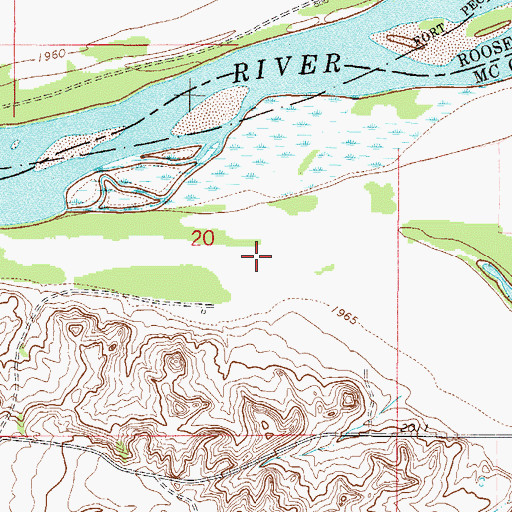 Topographic Map of 27N50E20DB__01 Well, MT