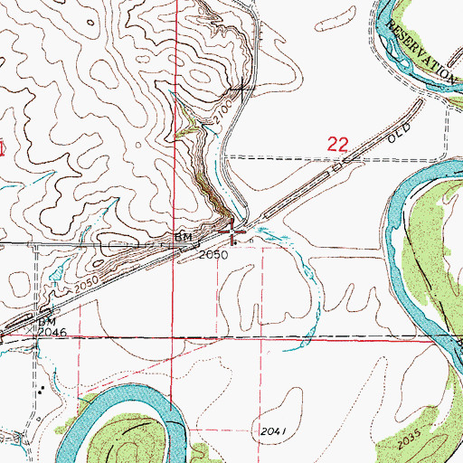 Topographic Map of 27N42E22CBDC01 Well, MT