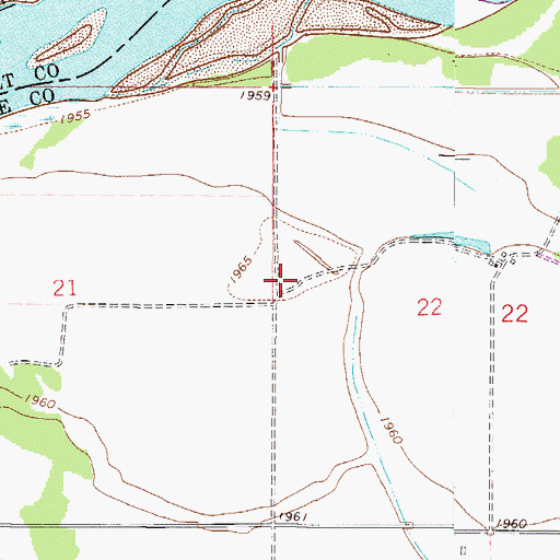 Topographic Map of 27N50E22BCCC01 Well, MT