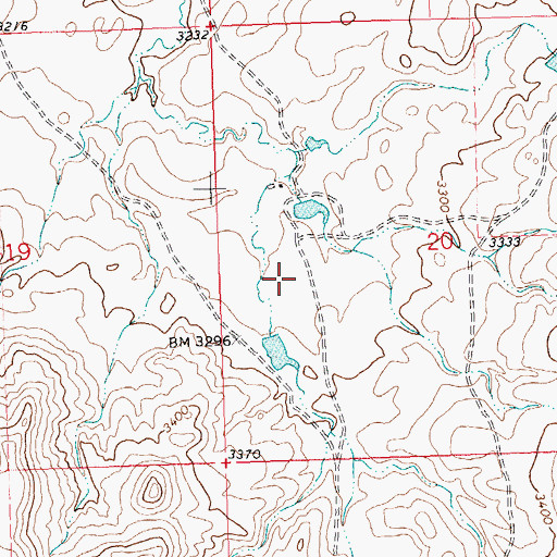 Topographic Map of 27N25E20BCD_01 Well, MT