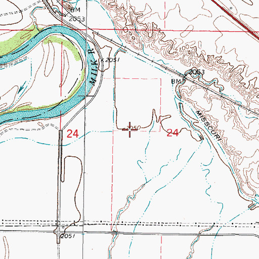 Topographic Map of 27N42E24CA__01 Well, MT