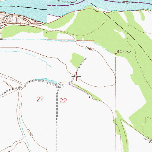 Topographic Map of 27N50E22AC__01 Well, MT