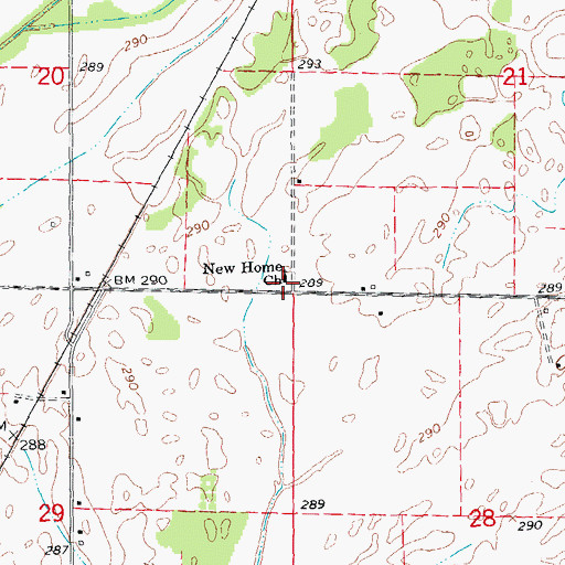 Topographic Map of Blue School (historical), AR