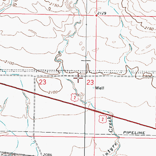 Topographic Map of 27N43E23DA__02 Well, MT