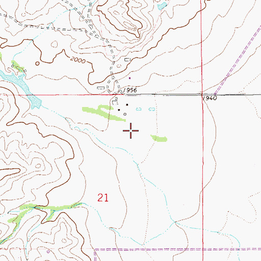 Topographic Map of 27N58E21AB__01 Well, MT