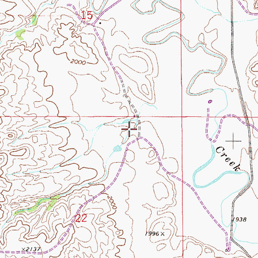 Topographic Map of 27N55E22AABC01 Well, MT