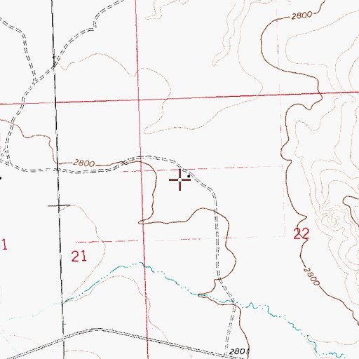 Topographic Map of 27N26E22BCA_01 Well, MT