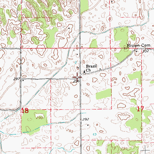Topographic Map of Brazil School (historical), AR