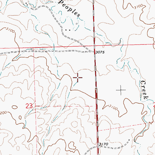 Topographic Map of 27N23E23AADC01 Well, MT