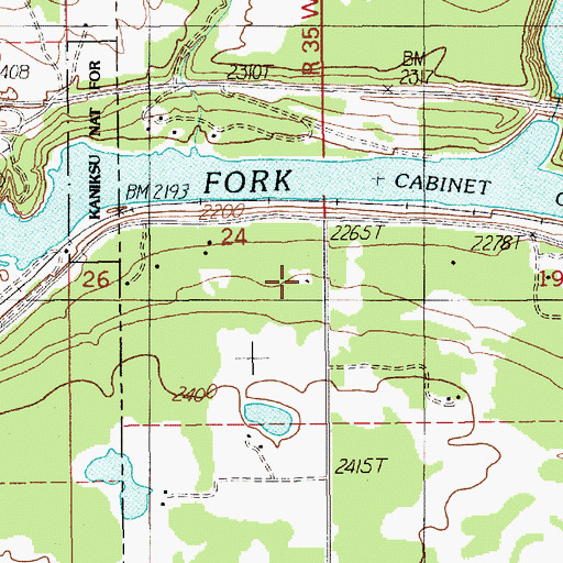 Topographic Map of 27N35W24DADA01 Well, MT