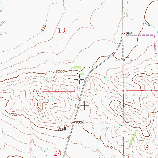 Topographic Map of 27N58E13DC__01 Well, MT