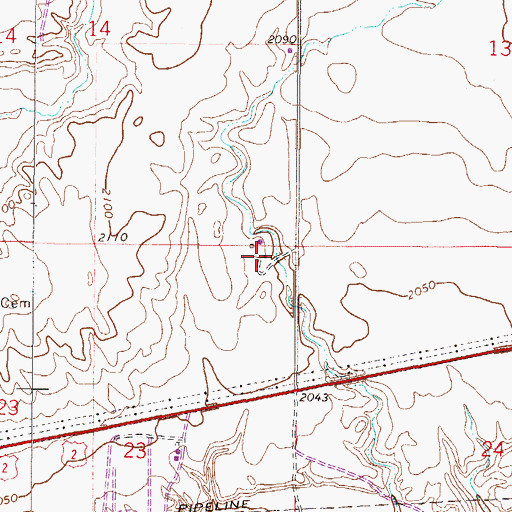 Topographic Map of 27N46E23AAAB01 Well, MT