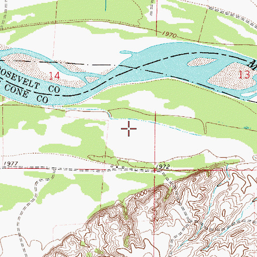 Topographic Map of 27N48E14DD__01 Well, MT