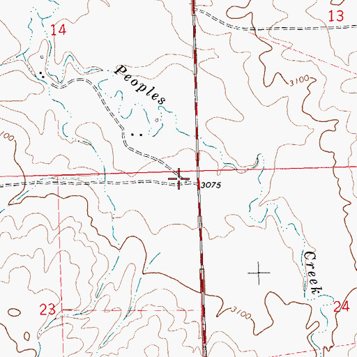 Topographic Map of 27N23E23AAAA01 Well, MT