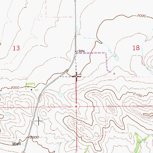 Topographic Map of 27N59E18CCBB01 Well, MT