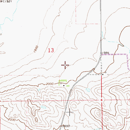 Topographic Map of 27N58E13DB__01 Well, MT