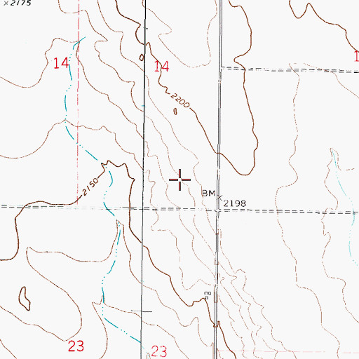 Topographic Map of 27N44E14DD__01 Well, MT