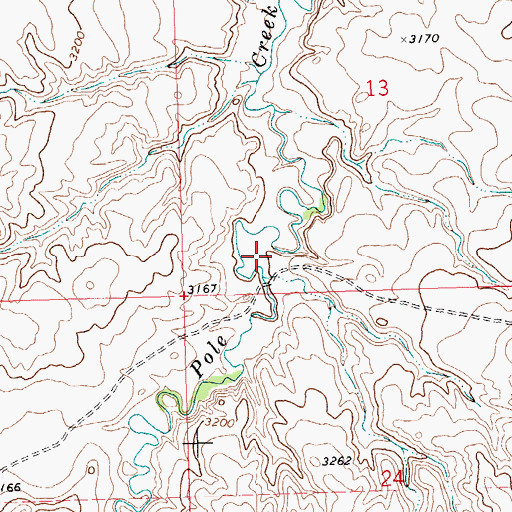 Topographic Map of 27N24E13CCDA01 Well, MT