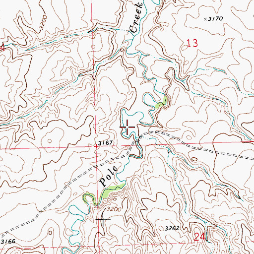 Topographic Map of 27N24E13CCDB02 Well, MT