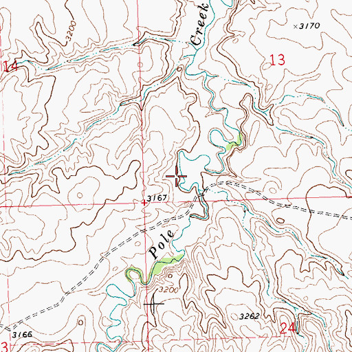Topographic Map of 27N24E13CCDB03 Well, MT