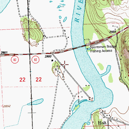 Topographic Map of 27N20W22AD__01 Well, MT