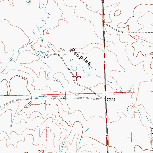 Topographic Map of 27N23E14DDBD01 Well, MT