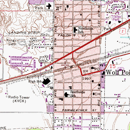 Topographic Map of 27N47E15CB__01 Well, MT
