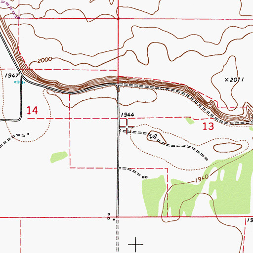 Topographic Map of 27N51E13CB__01 Well, MT