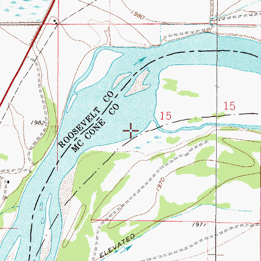Topographic Map of 27N48E15CA__01 Well, MT