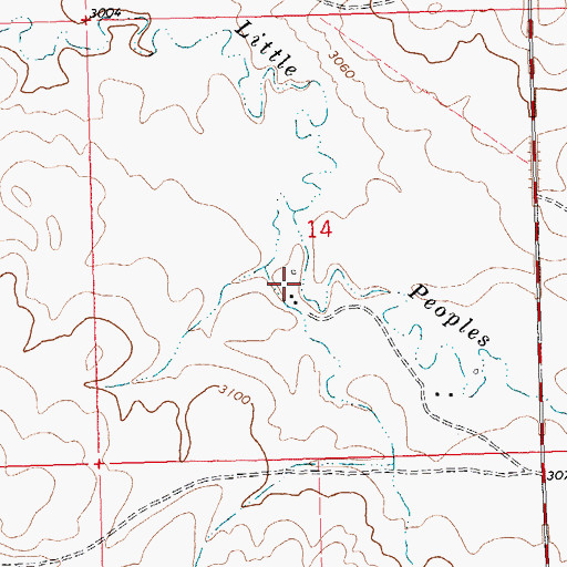 Topographic Map of 27N23E14CAAD01 Well, MT