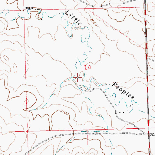 Topographic Map of 27N23E14CADA01 Well, MT