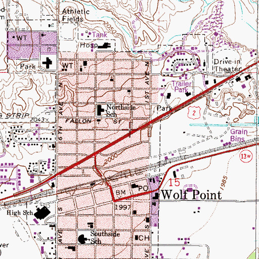 Topographic Map of 27N47E15BD__01 Well, MT