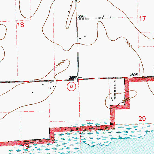 Topographic Map of 27N20W17CC__01 Well, MT