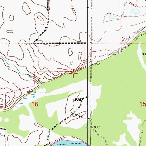 Topographic Map of 27N52E16AD__01 Well, MT