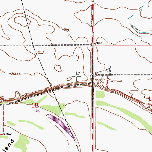 Topographic Map of 27N52E18AD__01 Well, MT