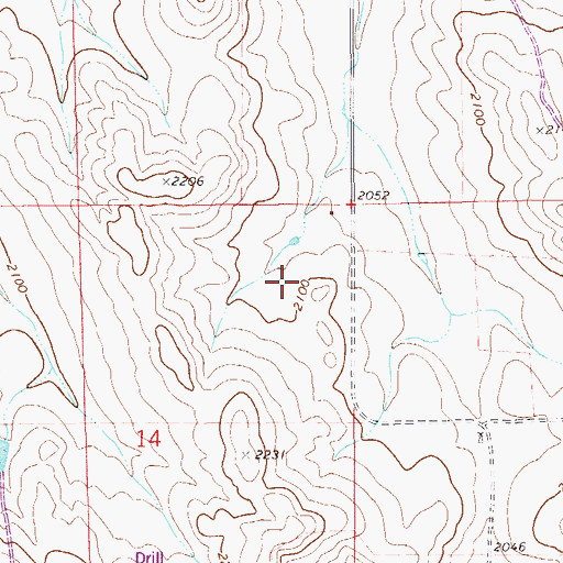 Topographic Map of 27N57E14AA__01 Well, MT