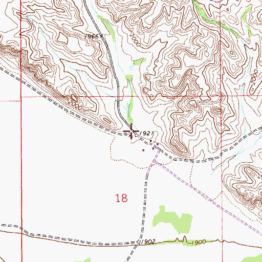 Topographic Map of 27N57E18AB__01 Well, MT