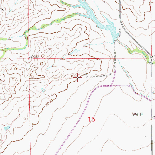 Topographic Map of 27N58E15BA__01 Well, MT