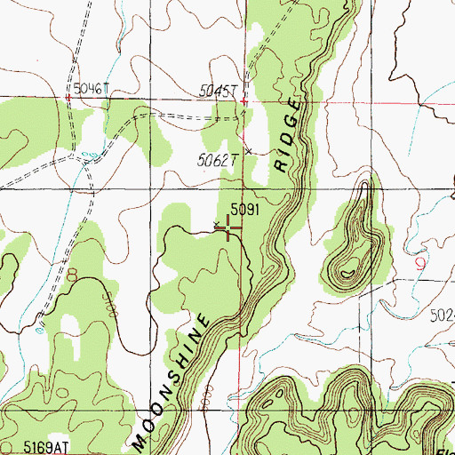 Topographic Map of Moonshine Ridge, AZ